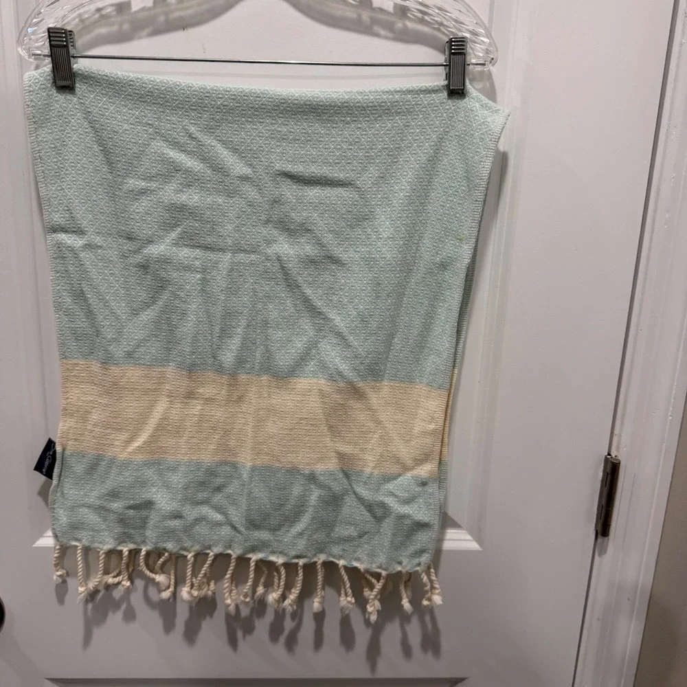 Die Caprie Unisex Hand Towel Set Turkish Cotton Diamond‎ Weave Blue Cream 18x20